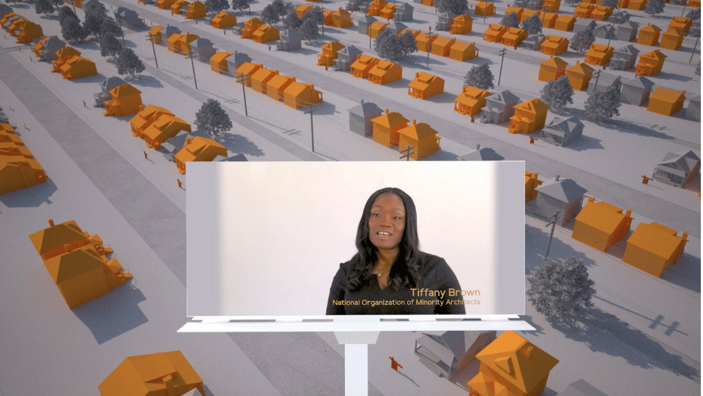 A video still of Tiffany Brown's interview in Housing Inequlity and Justice.