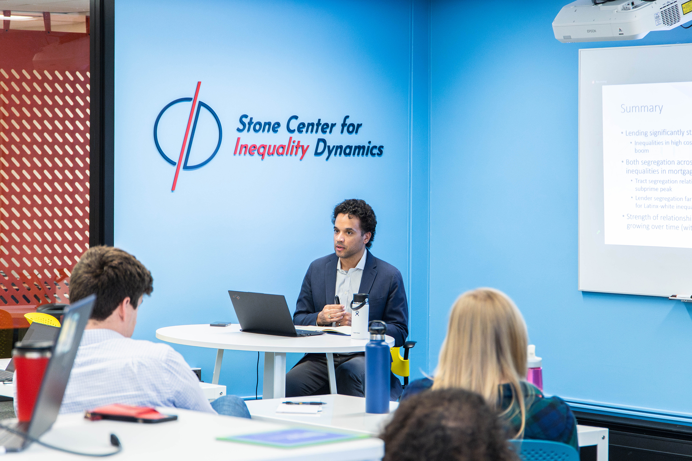 Jacob Faber presents at the Stone Center for Inequality Dynamics on March 5, 2024.