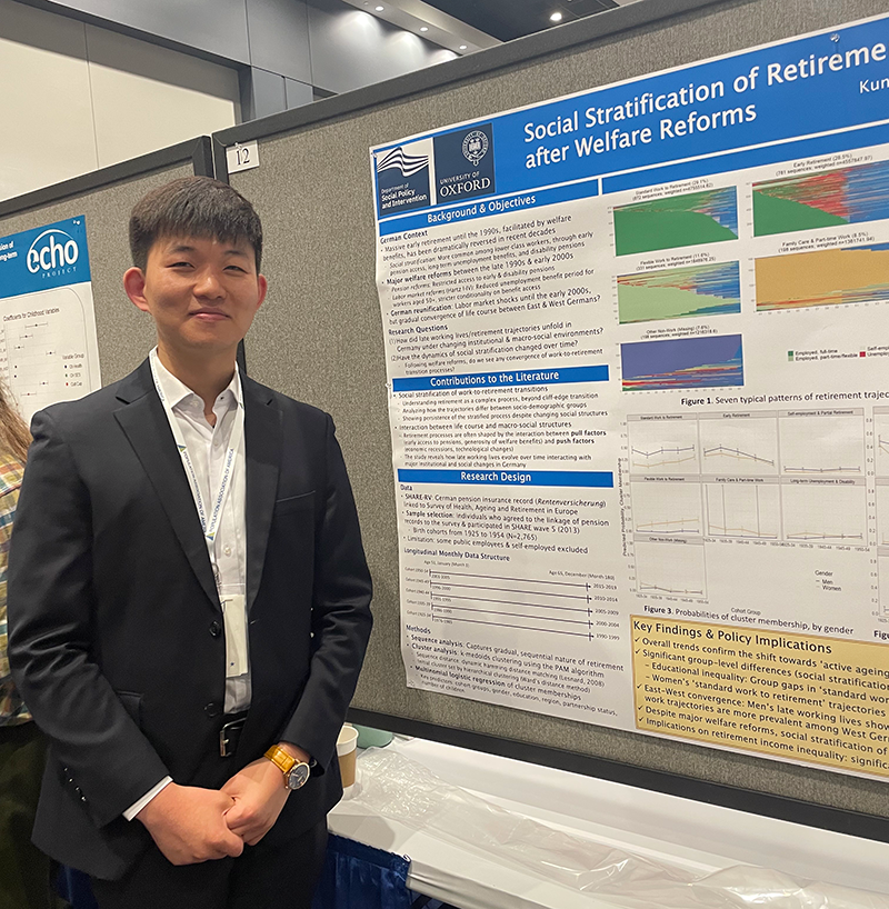 Kun Lee presents his poster at the PAA 2024 conference